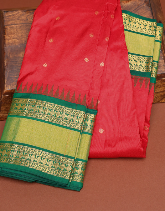 Narayanpet Saree Red Printed Silk